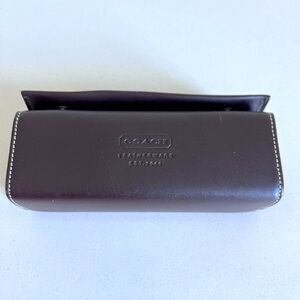 Coach glasses case, right brown leather